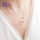  Dây Chuyền Nữ Trái Tim & Chìa Khoá Dây Chuyền Bạc 925 - Heart Lock - Key - White Stone - Silver 925 Ddreamer Jewelry-293DCH 