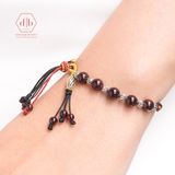  Vòng Dây Thắt Đá Garnet Và Charm Bạc  925 - Vòng Thắt Dây Thủ Công Đá Phong Thủy 