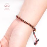  Vòng Dây Thắt Đá Garnet Và Charm Bạc  925 - Vòng Thắt Dây Thủ Công Đá Phong Thủy 