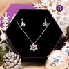 Snowflake  Christmas Gift Jewelry Set - Bộ Trang Sức Hoa Tuyết Trơn Nhám - Quà Tặng Giáng Sinh