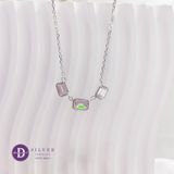  3 Round Edge Baguette Stone Silver Necklace - Dây Chuyền 3 Viên Đá Baguette Bạc 925  - Ddreamer 1213DCH 