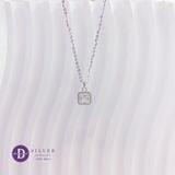  Square Diamond Button Silver Necklace - Dây Chuyền Đá Vuông Nhỏ 6mm Thanh Lịch Bạc 925  - Ddreamer 1208DCH 
