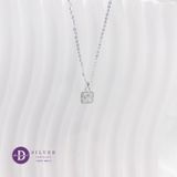  Square Diamond Button Silver Necklace - Dây Chuyền Đá Vuông Nhỏ 6mm Thanh Lịch Bạc 925  - Ddreamer 1208DCH 