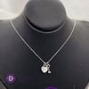 Small Mother Of Pearl Heart & Love Key Silver Necklace - Dây Chuyền Trái Tim Xà Cừ & Chìa Khóa Bạc 925  - Ddreamer 1210DCH