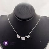  3 Round Edge Baguette Stone Silver Necklace - Dây Chuyền 3 Viên Đá Baguette Bạc 925  - Ddreamer 1213DCH 