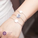  Engravable Circle Bracelet - Sterling Silver Personalised Friendship Bracelet  - Lắc Tay Mặt Tròn Khắc Chữ 1266VTT 1265VTT - Quà Tặng Ý Nghĩa 