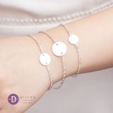  Engravable Square Pendant Bracelet - Sterling Silver Personalised Friendship Bracelet  - Lắc Tay Mặt Vuông Khắc Chữ 1268VTT - Quà Tặng Ý Nghĩa 