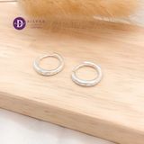  Double Line 6 CZ Stone Silver Hoops - Bông Tai Khoen Đính Đá CZ Minimal - Size 11mm Ddreamer 3055BTK 