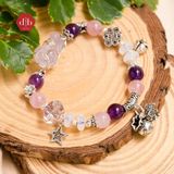  Vòng Tay Tỳ Hưu Thạch Anh Tím/Moonstone/Ametrine Phối Charm Bạc 925 - Vòng Tay Đá Phong Thủy Mix Charm Bạc 925 Phù Hợp Mệnh Hỏa-Thổ 