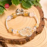  Vòng Tay Tỳ Hưu Citrine/Moonstone/Thạch Anh Tóc Vàng Phối Charm Bạc 925 - Vòng Tay Đá Phong Thủy Mix Charm Bạc 925 Phù Hợp Mệnh Kim-Thổ 