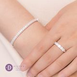  Kiềng Premium Bạc 925 Cao Cấp Đính Đá CZ 2Li - Diamond Stone Chain K341 