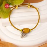  Vòng tay dây cứng đá Lu Thống Mắt Hổ mix Charm Bạc 925 - Gemstone Bracelets Ddreamer 