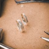  Nhẫn Bản Trơn Hoa Văn Hammer Tree - Personalised Engraved Minimal Hammer Band Ring 