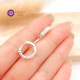  Premium X Band Sparkling Silver Hoops - Bông Tai Khoen Bản Đính Đá Hoa Văn X- Size 13mm Ddreamer 3043BTK 