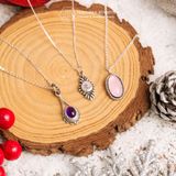  Peacock Teardrop Amethyst Stone Necklace - Dây Chuyền Bạc 925 Đá Thạch Anh Tím - Mặt Dây Chuyền Đá Thiên Nhiên - Ddreamer - GP247 