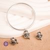 Lucky Cat Silver 925 Round Band Bangle - Kiềng Bạc 925 Charm Mèo Thần Tài May Mắn - Kiềng Basic Tròn