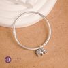 Kiềng Charm Voi Bạc May Mắn - Silver Lucky Elephant Charm Silver Bangle - Kiềng Basic Tròn