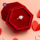  Nhẫn Trái Tim Đính Đá Xinh Xắn Làm Quà Tặng Valentine - Nhẫn Trái Tim Bản Móc Máy - Heart Silver Ring 2589NH 