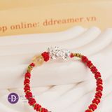  Vòng Thắt Charm Tỳ Hưu Chiêu Tài Lộc & Đá Thạch Anh Tóc Vàng Cho Mệnh Kim - Tỳ Hưu Bạc 925 Xi Vàng - Vòng Thắt Thủ Công Phong Thuỷ 