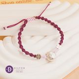  Vòng Thắt May Mắn Mèo Thần Tài Cỏ 4 Lá Lucky Flower - Charm Bạc 925 - Vòng Tay Dây Thắt Thủ Công Ddreamer 