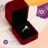  Nhẫn Nữ Đá Moissanite 6.3li Ổ Trái Tim Nơ Dễ Thương - Nhẫn Bạc 925 Xi Kim Cao Cấp Đính Đá Moissanite - Ddreamer MR005 