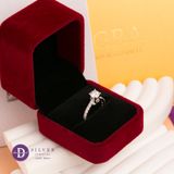  Nhẫn Nữ Đá Moissanite 6.3li Ổ Trái Tim Nơ Dễ Thương - Nhẫn Bạc 925 Xi Kim Cao Cấp Đính Đá Moissanite - Ddreamer MR005 