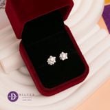  Bông Tai Nữ Đính Đá Moissanite 3.6Li - Bông Tai Bạc 925 Xi Kim Cao Cấp Kiểu Hoa Tuyết Đính Full Moi -  Moissanite Sterling Silver Earrings MBT027-2 