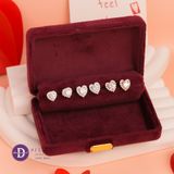  Heart Button Silver Earrings - Bông Tai Trái Tim Đính Đá Bạc 925 - Ddreamer - 3069BTH 