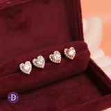  Heart Button Silver Earrings - Bông Tai Trái Tim Đính Đá Bạc 925 - Ddreamer - 3069BTH 