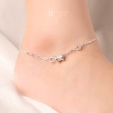  Premium Sparkling Tube Silver Anklet Bracelet - Lắc Chân Premium Ống Trụ Đính Đá - Lắc Chân Bạc 925 539LCH 