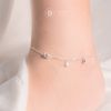 Baguette Stone Tube Silver Anklet Bracelet - Lắc Chân Ống Trụ & Đá Rơi Tòn Ten - Lắc Chân Bạc 925 537LCH