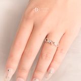  3 Hearts & 2 Round Stone Silver Ring - Nhẫn Trái Tim Đính Đá - Ddreamer 2653NH 