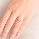  3 Hearts & 2 Round Stone Silver Ring - Nhẫn Trái Tim Đính Đá - Ddreamer 2653NH 