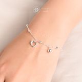  Heart & Bell  Silver Bracelet - Lắc Tay Bạc 925 Trái Tim & Chuông Dễ Thương 1304VTT 