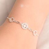  Sunflower Freesize Adjustable Bracelet - Lắc Tay Dây Rút Freesize Bạc 925 Hoa Hướng Dương & 2 Mặt Tròn Đính Đá 1314VTH 