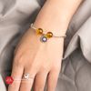 Vòng Tay 2 Viên Đá Citrine &  Charm Hoa Hướng Dương - Vòng Tay Đá Phong Thủy Mix Charm Bạc 925 Ddreamer