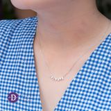  Baguette Stone & Heart Stone Curvy Bar Silver Necklace - Dây Chuyền Đính Đá Baguette & Trái Tim Bạc 925  - Ddreamer 1217DCH 