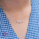  3 Round Edge Baguette Stone Silver Necklace - Dây Chuyền 3 Viên Đá Baguette Bạc 925  - Ddreamer 1213DCH 