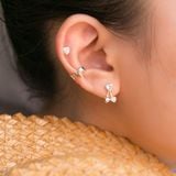  Bông Tai Kẹp Vành Bạc 925 Earcuff Kiểu Unisex Trái Tim Full Heart 2758EC 