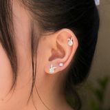  Bunny CZ Stone Silver Earrings - Hoa Tai Thỏ Đính Đá CZ 6mm Ddreamer - 3111BTH 