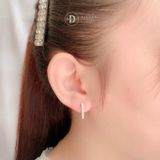  Premium Sparkling Ribbon Cuff Line Earrings - Bông Tai Cuff Bản Oval Xoắn Đính Đá - Size 2cm Ddreamer P3041BTH 