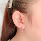  Premium Sparkling Ribbon Cuff Line Earrings - Bông Tai Cuff Bản Oval Xoắn Đính Đá - Size 2cm Ddreamer P3041BTH 