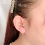  Premium Sparkling Pointy Flower Silver Earrings - Bông Tai Hoa 4 Cánh Nhọn 1 Viên Đá CZ - Ddreamer P3037BTH 