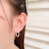 Premium Sparkling Ribbon Cuff Line Earrings - Bông Tai Cuff Bản Oval Xoắn Đính Đá - Size 2cm Ddreamer P3041BTH