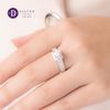 Nhẫn Đá Moissanite Đá Chủ 6li - Ổ Vuông Bản 2 Line Đá Moi- Nhẫn Bạc 925 Cao Cấp Đính Moissanite 6mm Sterling Silver Ring