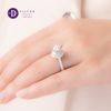 Nhẫn Đá Moissanite Đá Chủ 6.3li - Chop Halo Tròn - Nhẫn Bạc 925 Cao Cấp Đính Moissanite 6mm Sterling Silver Ring