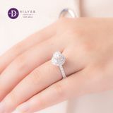  Nhẫn Đá Moissanite Đá Chủ 6.3li - Chop Halo Tròn - Nhẫn Bạc 925 Cao Cấp Đính Moissanite 6mm Sterling Silver Ring 