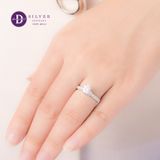  Nhẫn Đá Moissanite Đá Chủ 6.3li- Ổ Trái Tim Bản Dày Đính 5 Viên Moi - Nhẫn Bạc 925 Cao Cấp Đính Moissanite 6.3mm Sterling Silver Ring 