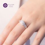  Nhẫn Đá Moissanite Đá Chủ 6li - Ổ Vuông Bản 2 Line Đá Moi- Nhẫn Bạc 925 Cao Cấp Đính Moissanite 6mm Sterling Silver Ring 