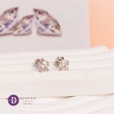  Bông Tai Đính Moissanite 6li - Bông Tai Nụ Unisex Đính Moissanite Cao Cấp Kiểu 4 Chấu Bạc 925 Xi Kim - Ddreamer MBT012-1 